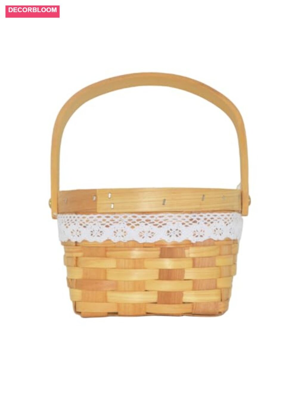 Handmade Wooden Flower Girl Basket Woven Wedding Home Decor